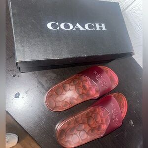 brand new Ulyssa rubber pool slides with box  size 7 pink